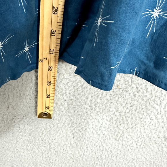 Torrid‎ Tank Top Womens 5X Blue Geometric Star V Neck Flowy Challis Stitch Boho - Picture 4 of 7